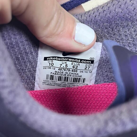 NIKE AIR MAX + 2012 NIGHT BLUE-MET SILVER-FIREBERRY Women’s SZ 10 [487679-400] - Picture 7 of 8